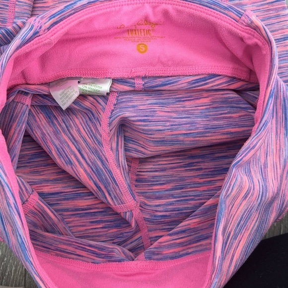Lilly Pulitzer Weekender Flamingo Pink Space Dye 21” Crop Leggings Size S - Picture 7 of 11
